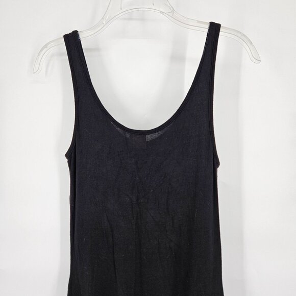 Tank Midi Dress Small Black Floral Lace Mesh Skirt Boho Gothic Cotton Blend - Picture 7 of 10